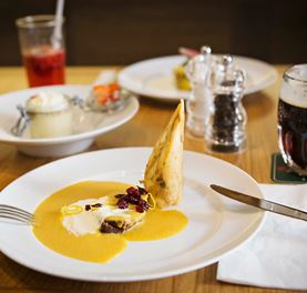 Beef steak with mashed potatos